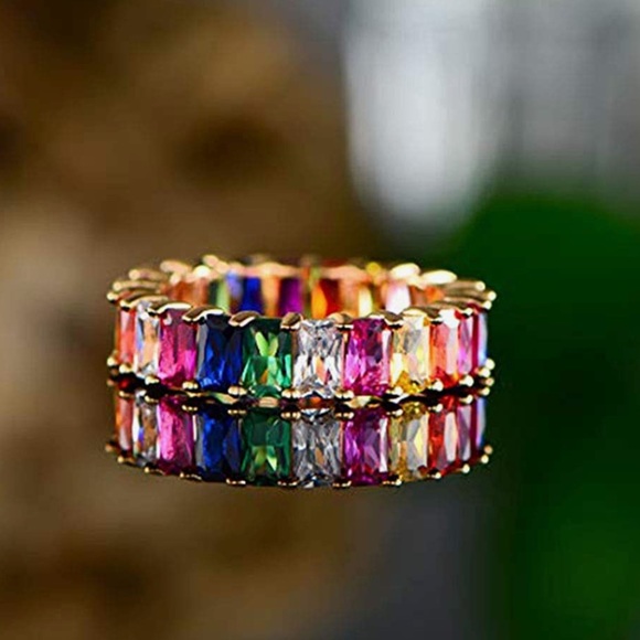 rainbow ring size 7.5 - Picture 2 of 3